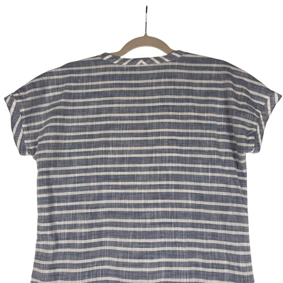 Athleta Stripe Barbados Mini Dress Sz S Cover Up Striped Blue White Cotton - Picture 6 of 7